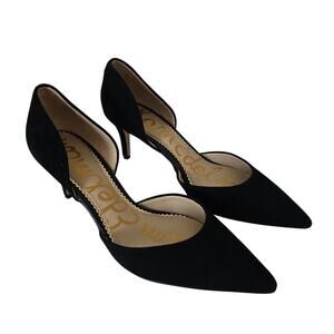 Sam Edelman Jaina Black Suede Heels Size 6.5 Pointed Toe Classic Pump